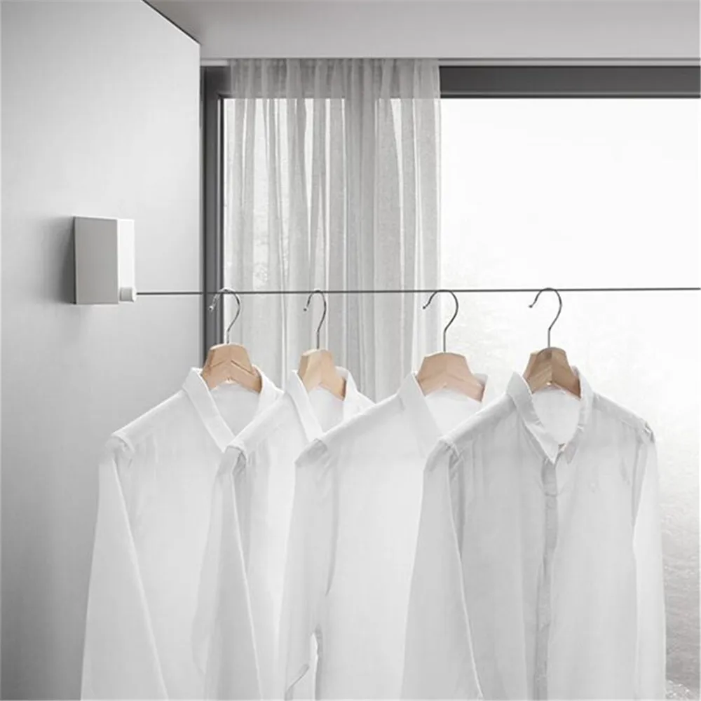 

Hot Retractable Indoor Outdoor Clothes Wall Hanger Magic Drying Rack Balcony Bathroom Invisible Clothesline Wire Rope Z00052
