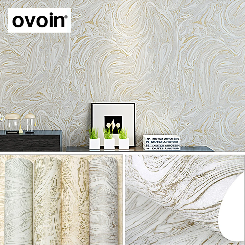 

Grey/White/Beige Modern Metallic Marble Wallpaper Roll Abstract Wall Paper Bedroom & Living Room Wallpapers