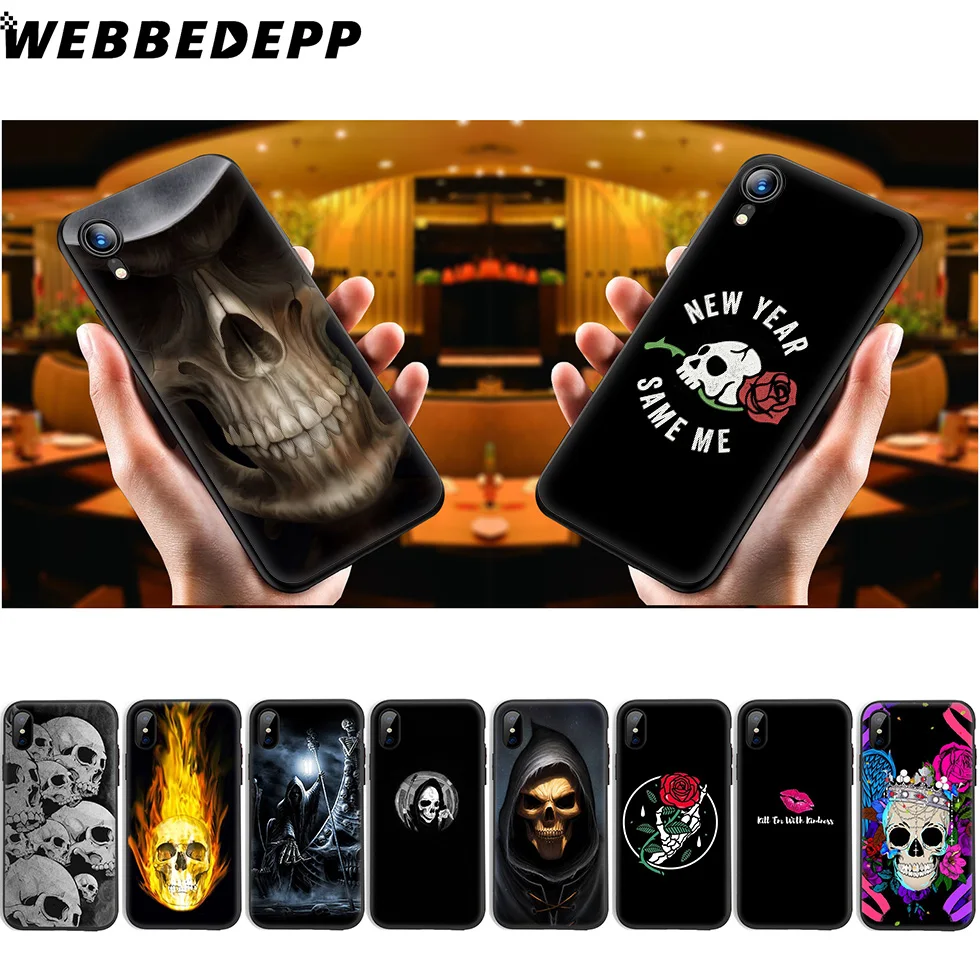 WEBBEDEPP Grim Reaper Череп Мягкий силиконовый чехол для iPhone 11 Pro Xr Xs Max X или 10 8 7 6 6S Plus 5 5S SE Case