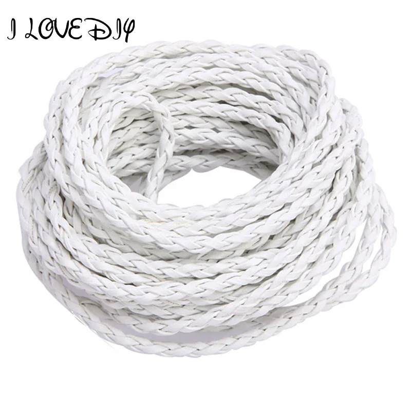 Wholesale 100m/lot Manmade Braided Leather Rope Hemp Cord 3mm for DIY