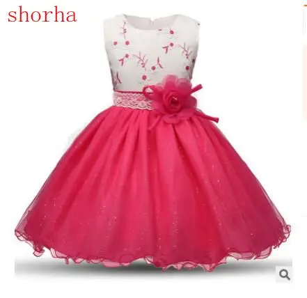 

Flower Girl Dress Glitter Sequin Wedding Bridesmaid Pageant 2018 Summer Princess Party Dresses Children Clothes Size 110-150