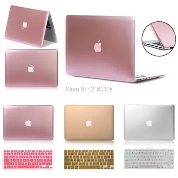 

Ultra-Thin Metallic Rose Gold Glossy Hard Case + Keyboard Cover Skin for Macbook Air 11 13" Pro Retina 12" 15" A1932 A1706/A1707