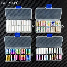 10 листов голографического лазерного дизайна ногтей, наклейки из фольги, переводные наклейки, цветные Звездные небеса, маникюрные наклейки, инструменты для украшения, 2,5*50 см