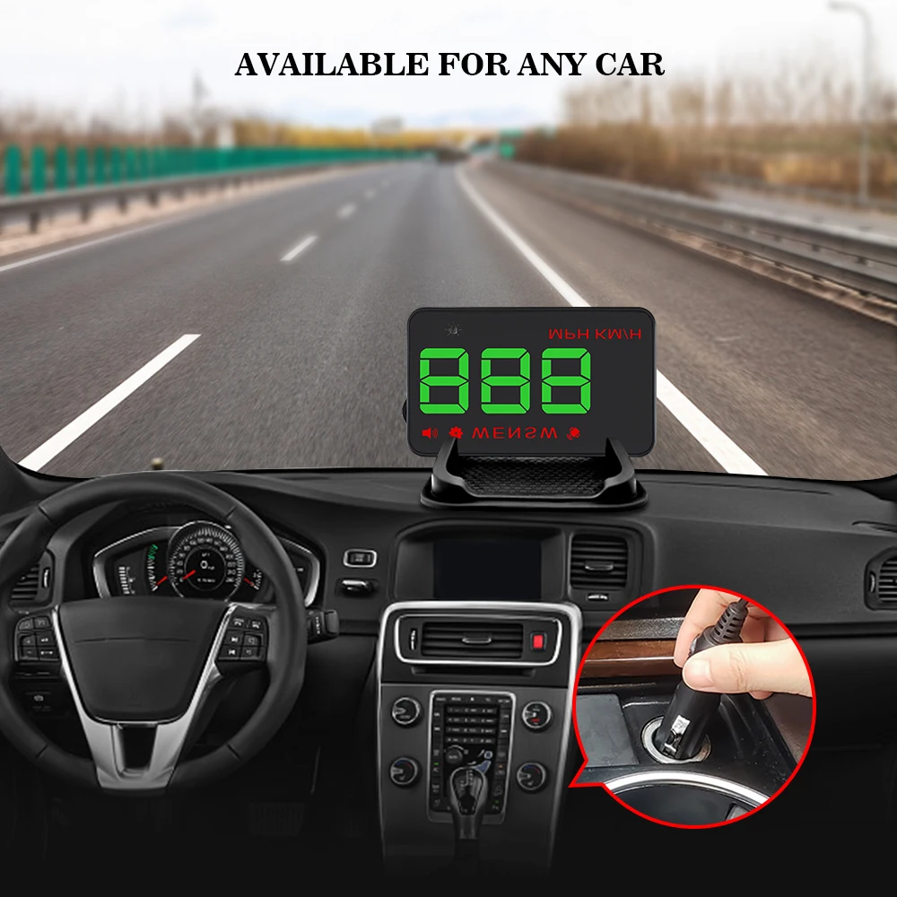 GEYIREN A5 Универсальный Автомобильный HUD gps спутниковый на лобовое стекло Дисплей превышение скорости Предупреждение Напряжение сигнализации для всех автомобилей и грузовиков