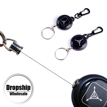 

2PCS Quickdraw Retractable Key Ring Safety Anti-lost Badge Key Chain Outdoor Survival Tools Carabiner Camping EDC Wire Keychain