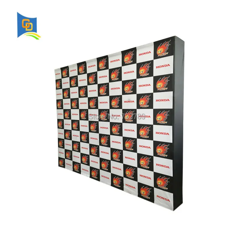 

10ft Trade Show Exhibition Booth Stand Velcro Fabric Pop up Backdrop Display Banner Stand with Graphic