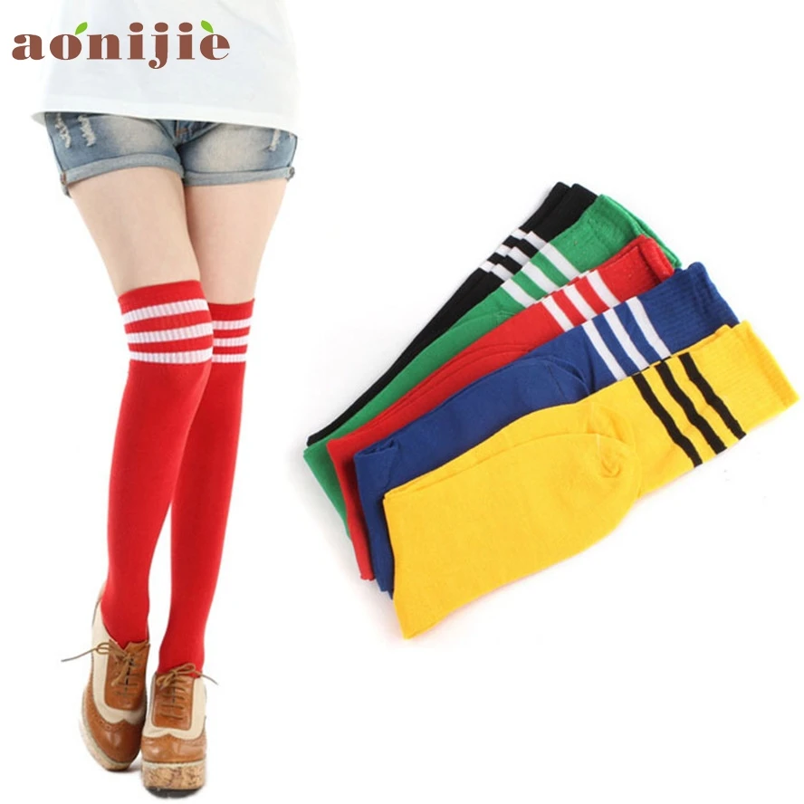 

Winter Warm Girls Ladies Women Sexy Thigh High Over the Knee Socks Sport Football Long leg Soft Cotton Stockings Outdoor Jan20YP