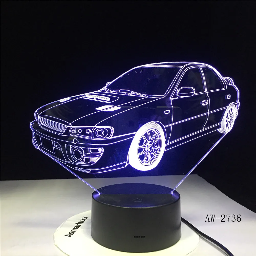 3D ночник автомобильный градиентный джип Форма USB прикроватная настольная лампа для спальни USB внутренний Декор атмосферная лампа на день рождения подарок AW-2736