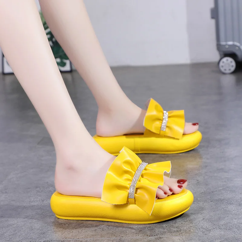 

Med Shoes Slippers Platform 2019 New Women Slides Socofy Cross-tied Summer T Soft Beach Luxury Flat Sliders Rome PU Slides