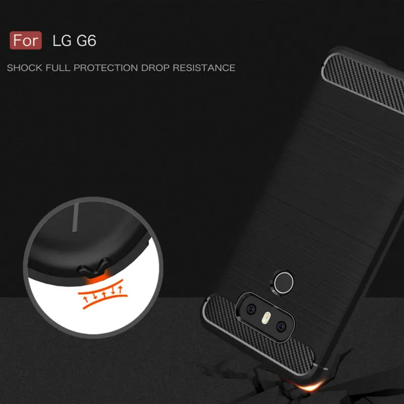 Для LG G6 5 7 &quotчехол из углеродного волокна противоударный мягкий ТПУ Матовый