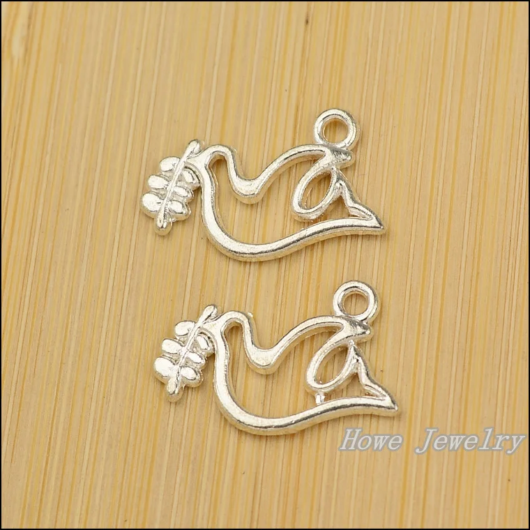 

Free shipping 200pcs Charm bird pendant bright silver Zinc Alloy Fits Bracelet Necklace DIY Metal Jewelry Findings JC637