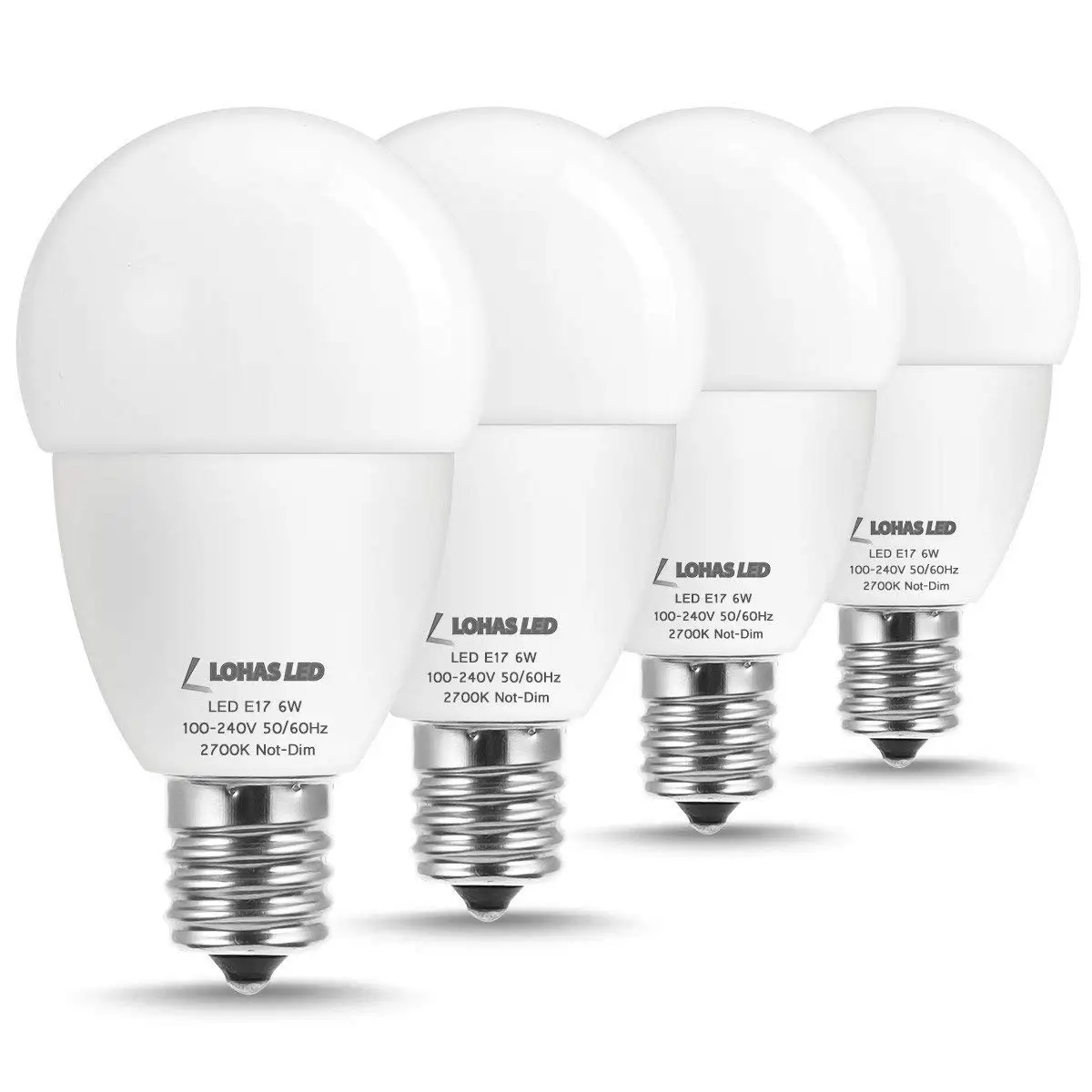 

LED Light Bulb E17 Intermediate Base Globe Lights 40W Incandescent Bulb Warm White 2700K/6W G45 LED Bulbs 550 Lumens 4-Packs