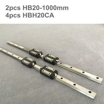 

HGR 2 pcs linear guide HB20 1000mm Linear rail and 4 pcs HBH20CA linear bearing blocks for CNC parts
