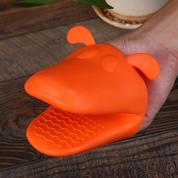 

Cute Dog Heat-Resistant Kitchen Oven Holder BBQ Baking Silicone Mitt Glove Tool