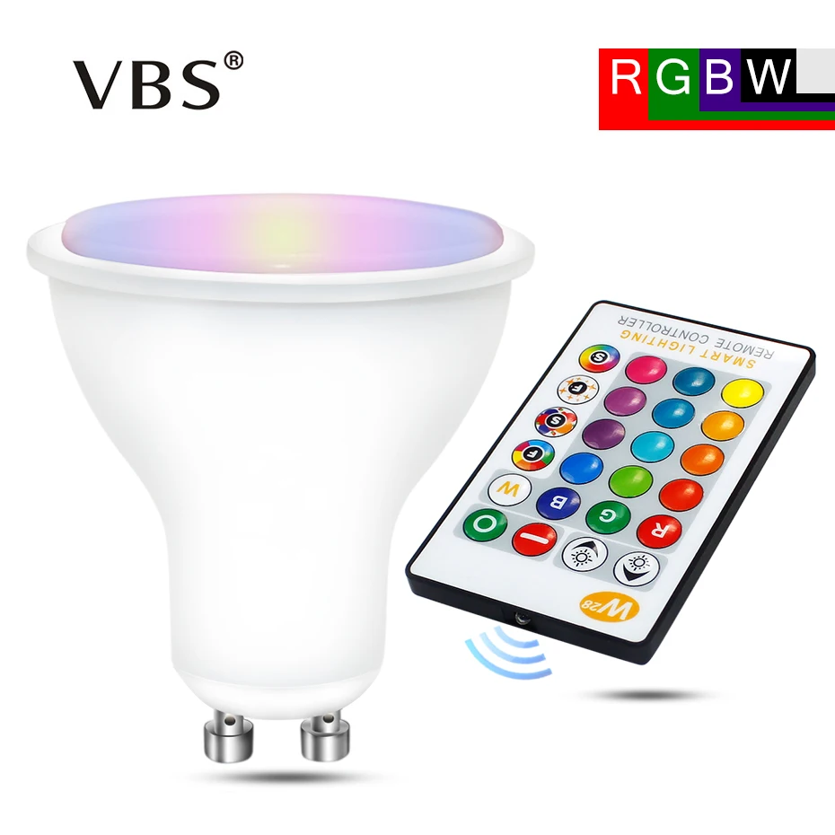 

High Power RGB LED Lamp 8W GU10 LED Bulb Light 85-265V 4Pcs RGB Spotlight 16 Color IR Remote Controller Bulbs + Memory Function