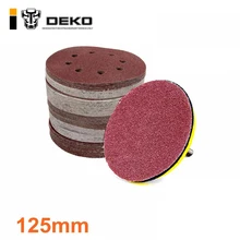 DEKO 125 мм круглая наждачная бумага восемь отверстий диск песок 12 листов полировочные диски абразивные инструменты 40 шт./лот
