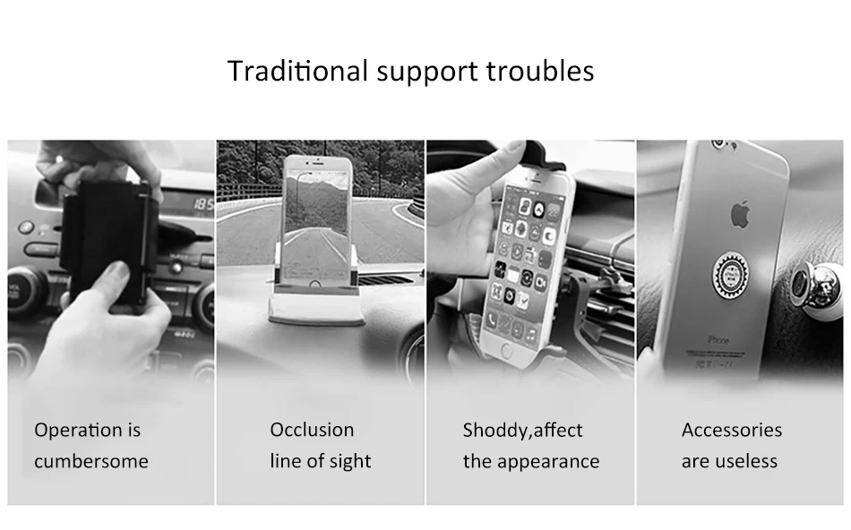 Aluminum Gravity Car Phone Holder Stand Air Vent 360 Degree Rotation For Huawei P20 iphone X 8 GPS Mobile Phone Support Bracket (2)
