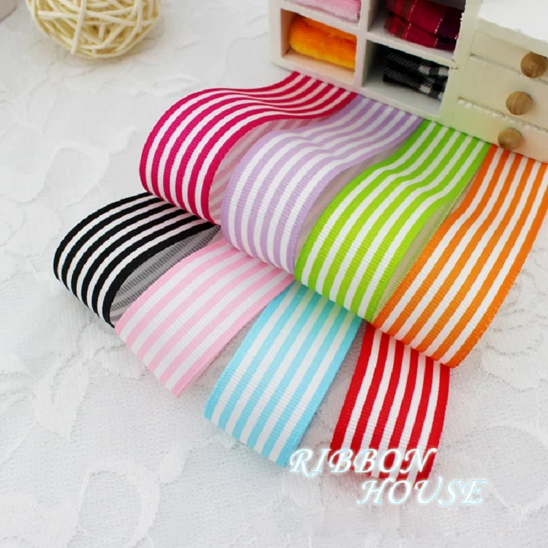 Ribbon (20 yards/lot) 1'' (25mm) Black and White Stripe grosgrain printed gift wrap decoration ribbon decoration,ribbon supplies,wrapping ribbon,grosgrain ribbon