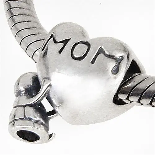 Boy with Mom heart beads Original 925 sterling silver charms Fits for Pandora Bracelets free