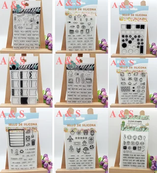 

Vintage Stamp 12 Design Flower Heart Transparent Clear Stamp DIY Silicone Seals Scrapbooking/Card Making/Photo Album Decoration