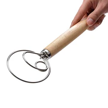 UPORS тесто венчик блендер из нержавеющей стали кондитерский Блендер с деревянной ручкой Смеситель для теста палка яйцо Beater Аксессуары для выпечки