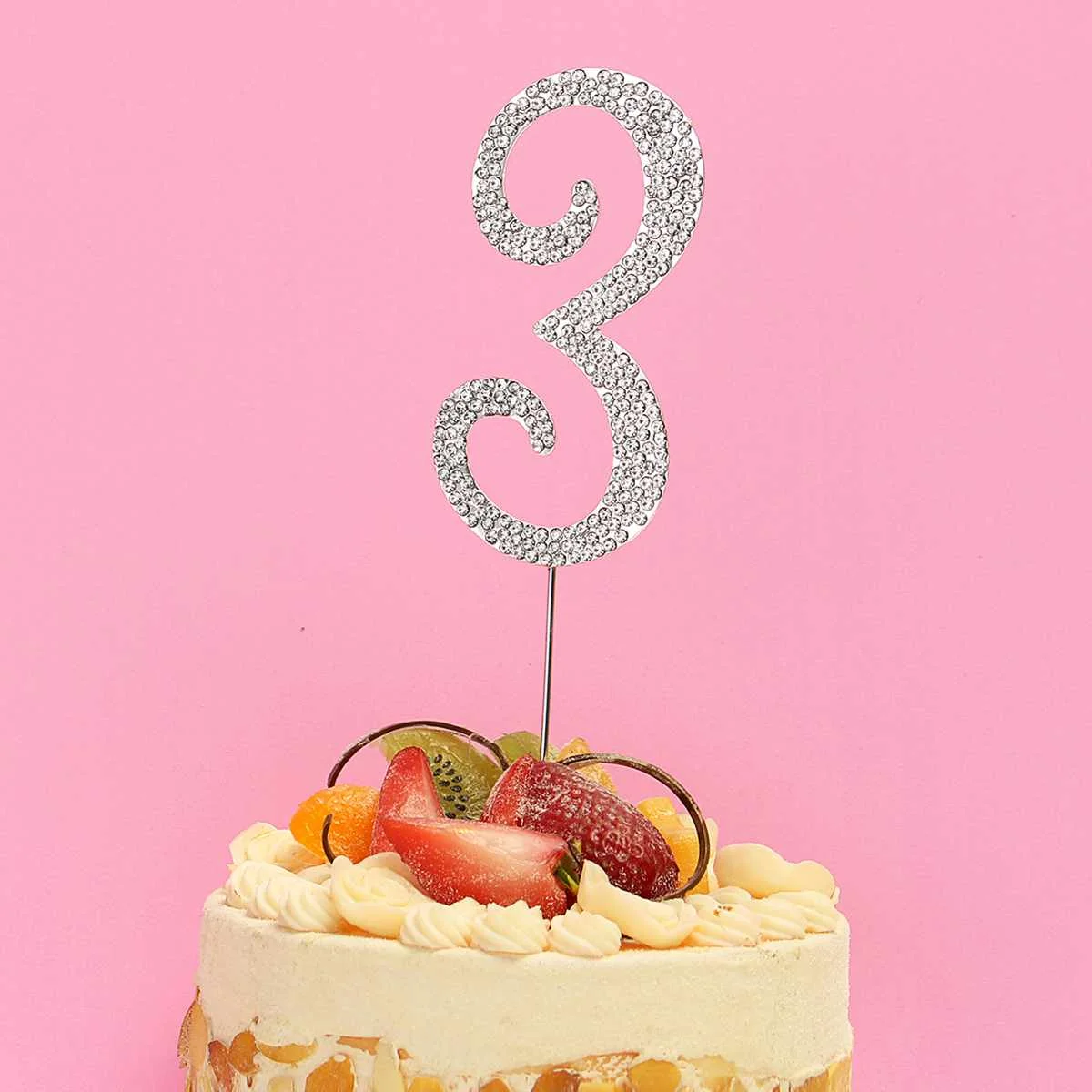 Rhinestone Cake Topper Cake Top Flag Decoration for Baby Shower Birthday Party Wedding Supplies