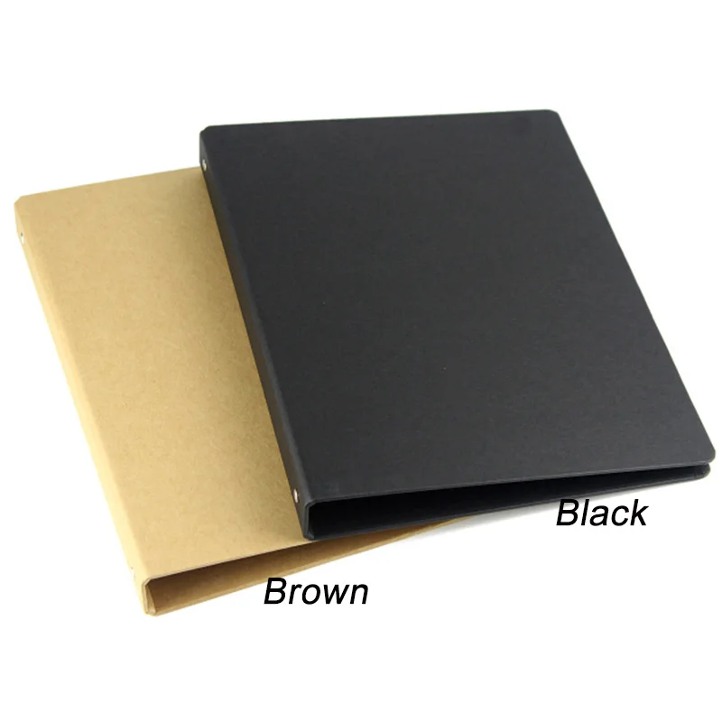 brown black A4 B5 A5 A6 kraft notebook office ring binder folder 4 6 20 26 holes rings spiral notebook cover brown black A4 B5 A5 A6 kraft notebook office ring binder folder 4 6 20 26 holes rings spiral notebook cover
