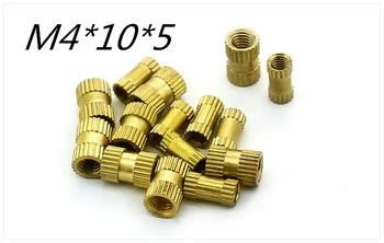 

200pcs/lot Brass Knurl Nuts M4*10mm(L)*5mm(OD) Metric Threaded Nuts Insert Round Shape embedded through-hole nut