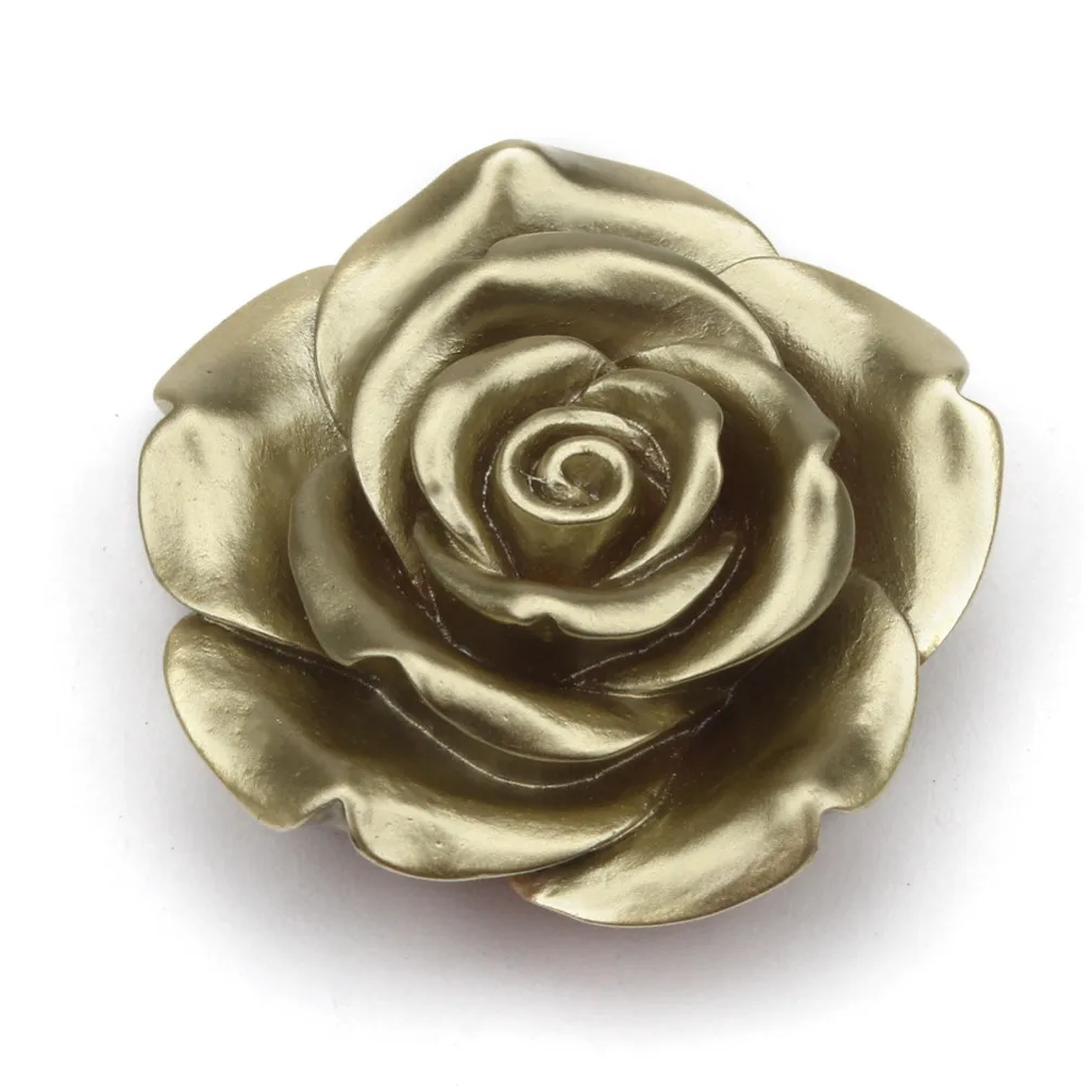 42mm Gold Acrylic Large Flower Beads, Chunky Rose Beads Resin Flower