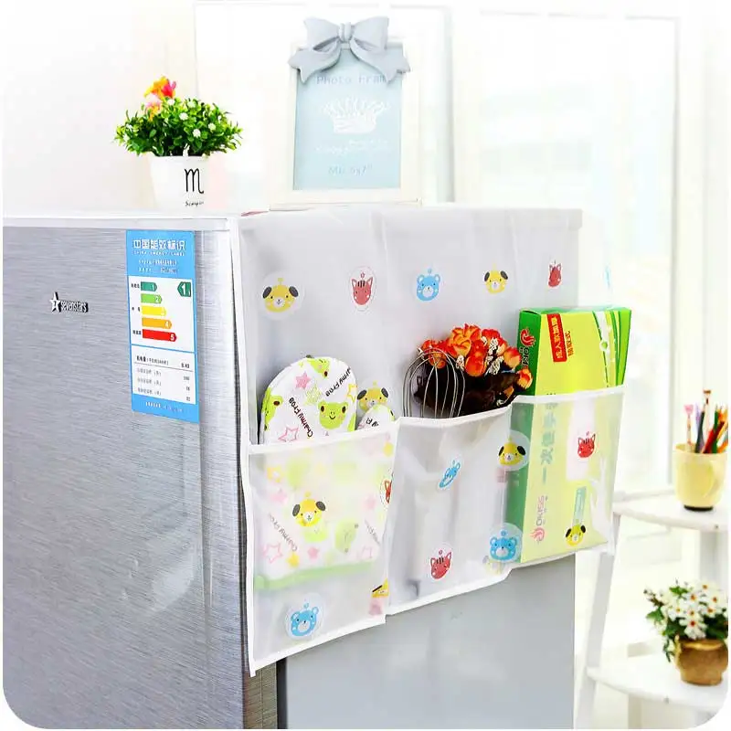Transparent Printing Waterproof Refrigerator Cover Storage Bag Dust Hanging | Дом и сад