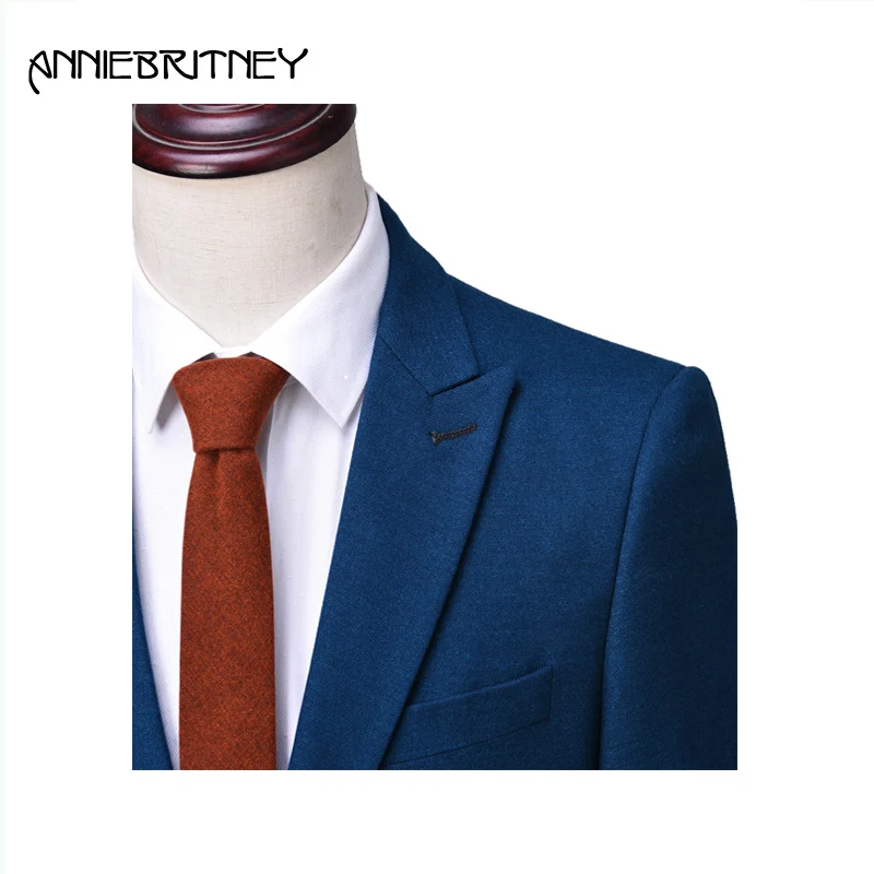 2018 hot sell Latest Coat Pant Designs Men Suit Blue Marriage wedding Prom Tuxedo Style Groom Blazer 3 Piece Terno Masculino 