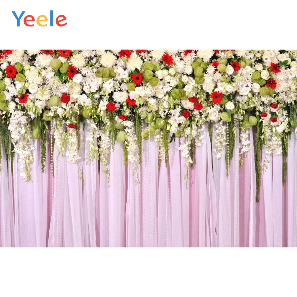 Yeele Wedding Photography Backdrop Pink Flower Photocall Background Curtain Vinyl Custom Children Kids Baby For Photo Studio | Электроника