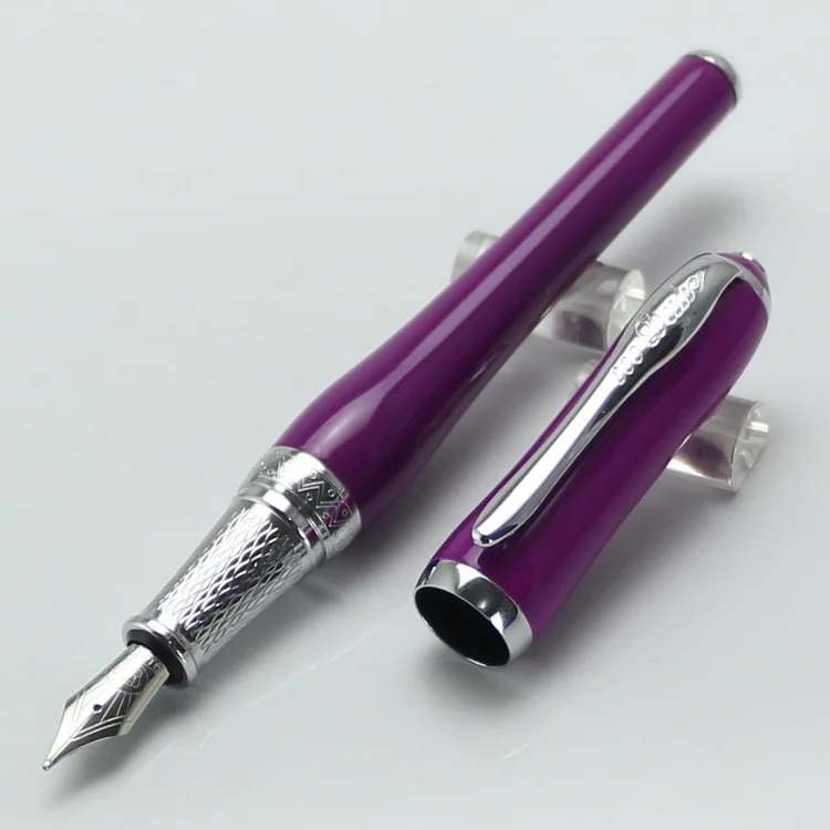 Duke Lady серия красочный перьевая ручка 0,5 мм перо из иридистого золота Роскошные школьные офисные канцелярские роскошные ручки для письма подарок - Цвет: Фиолетовый