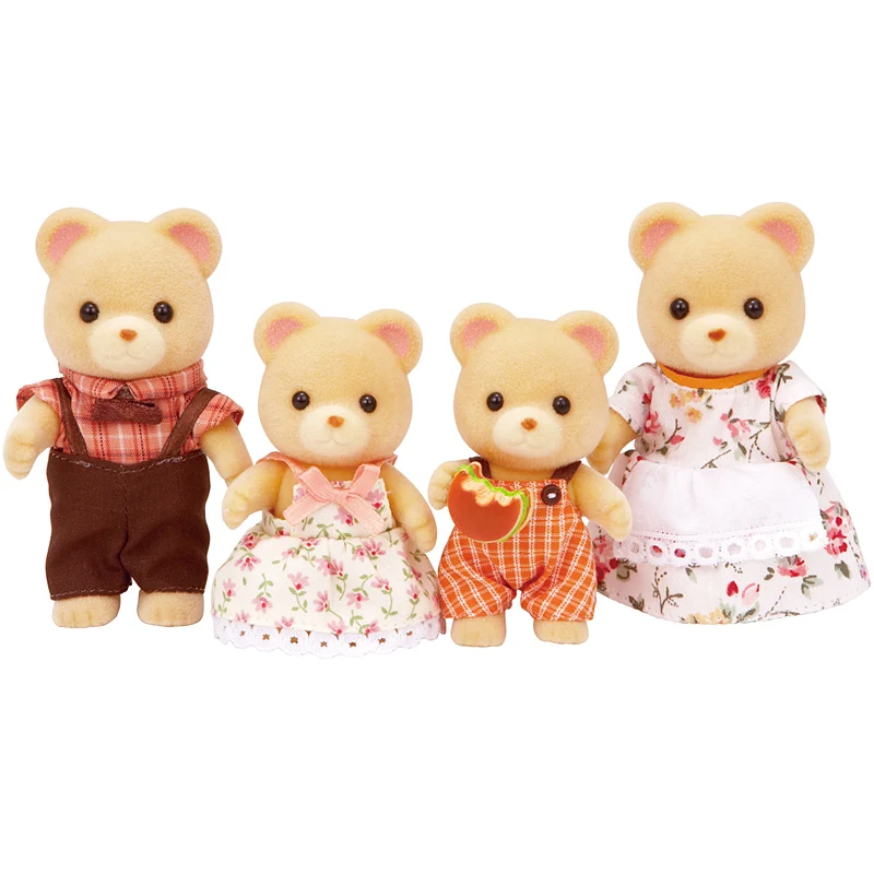 Sylvanian Families медовый Медвежонок семейный кукольный домик 4 шт. Набор фигурок для родителей и детей девочка игрушка подарок новинка 5059