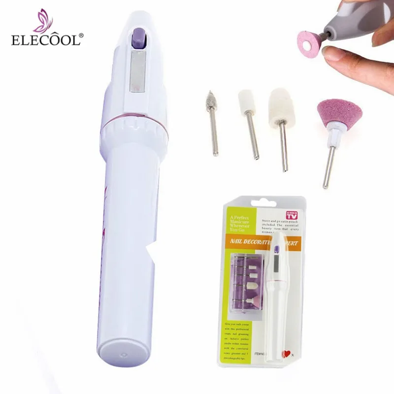 

ELECOOL 1set 5 bits Electric Manicure Machine Nail Drill Pen Manicure Polish Tool Set Pedicure File Nail Art Drill Tool Kits