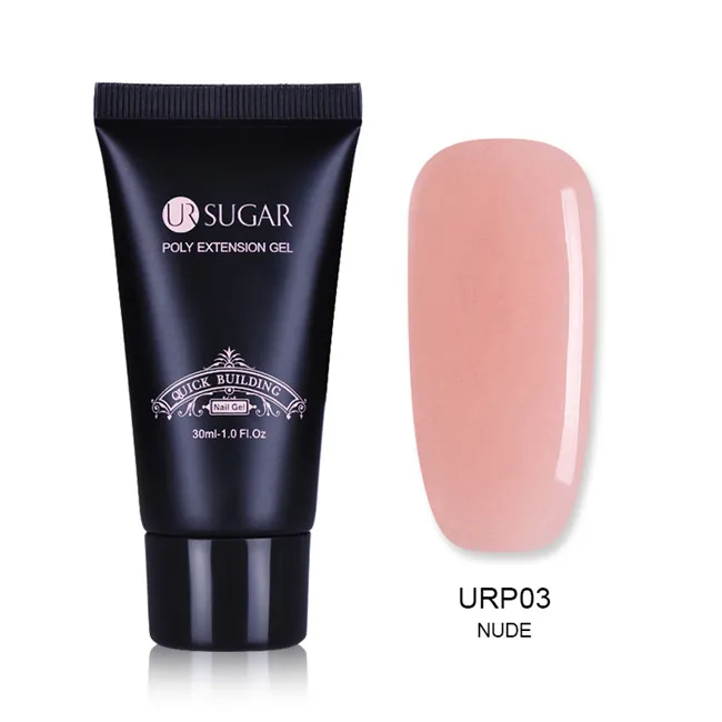 NUDE Ur Sugar 30 мл полигелевый гель для ногтей с кристаллами, удлиняющий УФ-гель для наращивания, УФ-гель для ногтей, гель для дизайна ногтей, гелевый акриловый строительный УФ-светодиодный гель - Цвет: NUDE