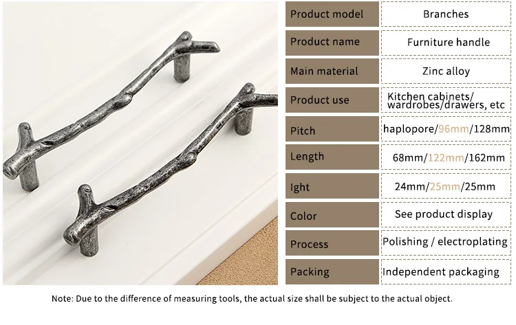Feng Ye модная ручка ветки дерева, дверный шкаф, кухонный ящик, ручки для мебели 96 мм, 128 мм, Dloset, тянет, оборудование
