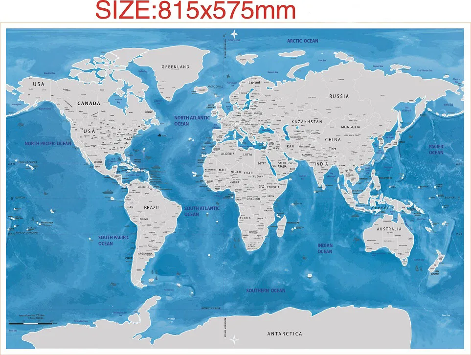 travel world scratch map ocean edition scratch off foil layer coating world map 1piece in stock