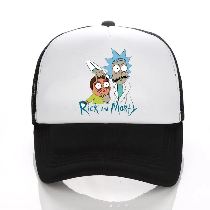 Rick and Morty бейсбольные шляпы, летние сетчатые солнцезащитные очки, черные сетчатые козырьки для путешествий для мальчиков, Взрослые/Детские кепки, бейсболка, Кепка - Цвет: 15