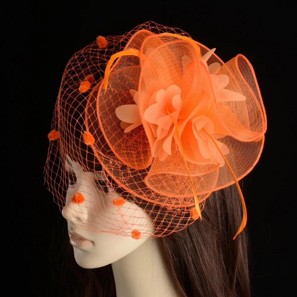 

New style wedding Veil sinamay fascinator hat with feather decoration fascinator women party DIY headdress retail Hair Clip