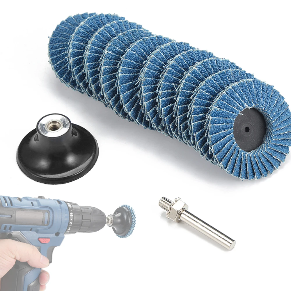 10pcs 2 Inch 80 Grit Roll Lock Sanding Flap Wheel Sanding Discs