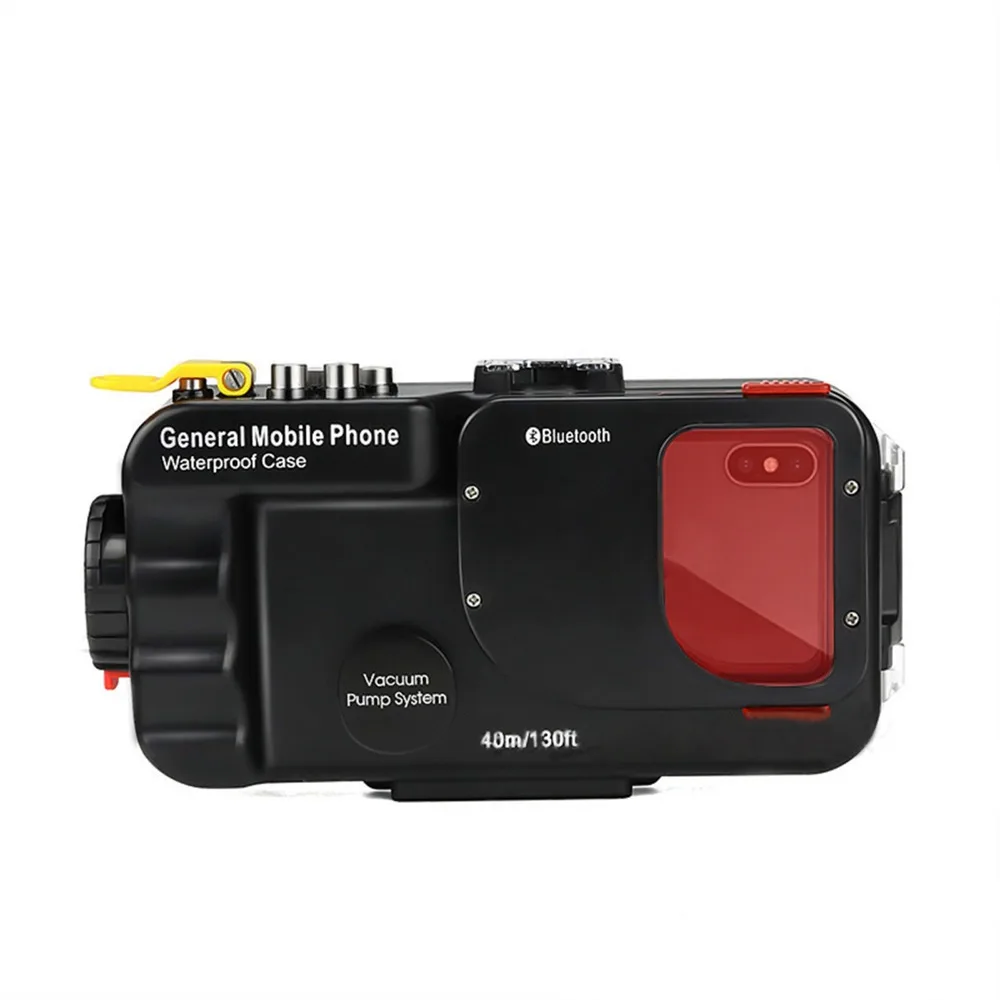 

40m/130ft underwater Bluetooth Waterproof Diving Case Cover for Android Apple iPhone x 8 7plus for Samsung Galaxy S8, Lg, Xiaomi
