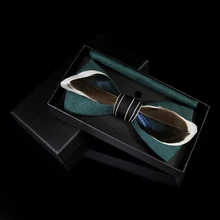 Высокое качество, мужской галстук-бабочка, карманный квадратный набор, ручная работа, с перьями, регулируемый формальный галстук-бабочка, Свадебный галстук, подарок для папы