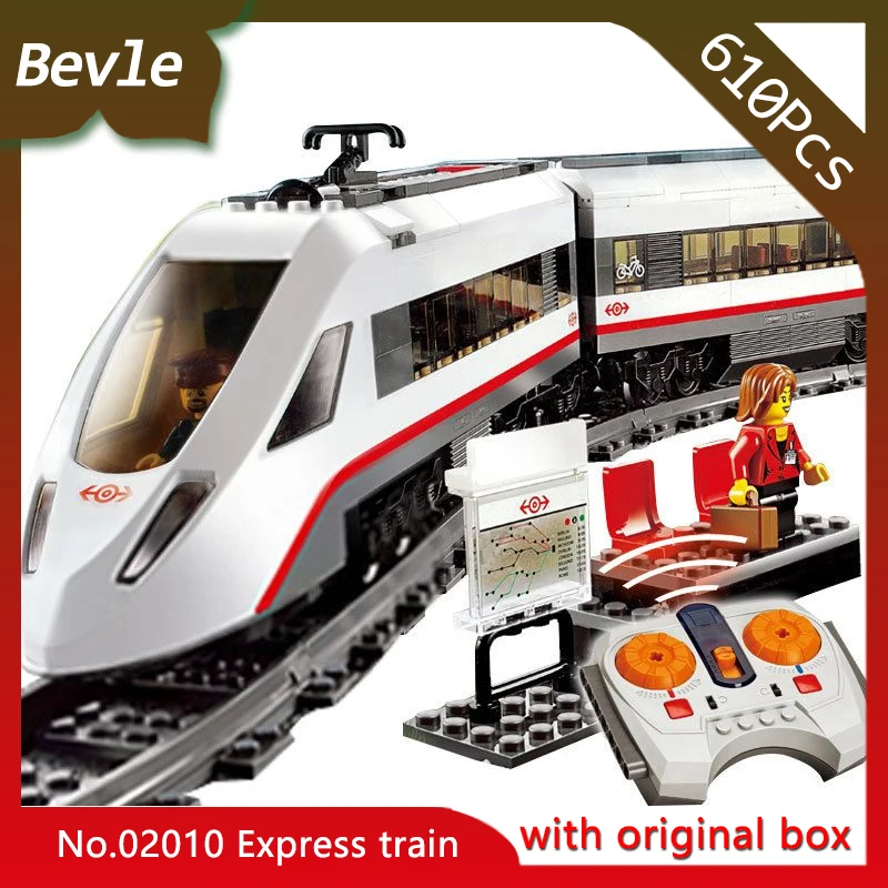 

Original box Bevle Store LEPIN 02010 610Pcs CITY Series Electric Motor High Speed Train Building Blocks Children Toys 60051