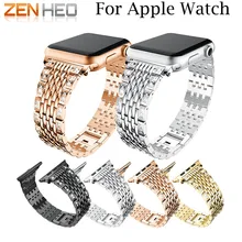 Нержавеющая сталь ремешок для Apple Watch Группа горный хрусталь алмаз 38 мм/42 мм Смарт-часы из металла группа для iWatch серии 3 2 1