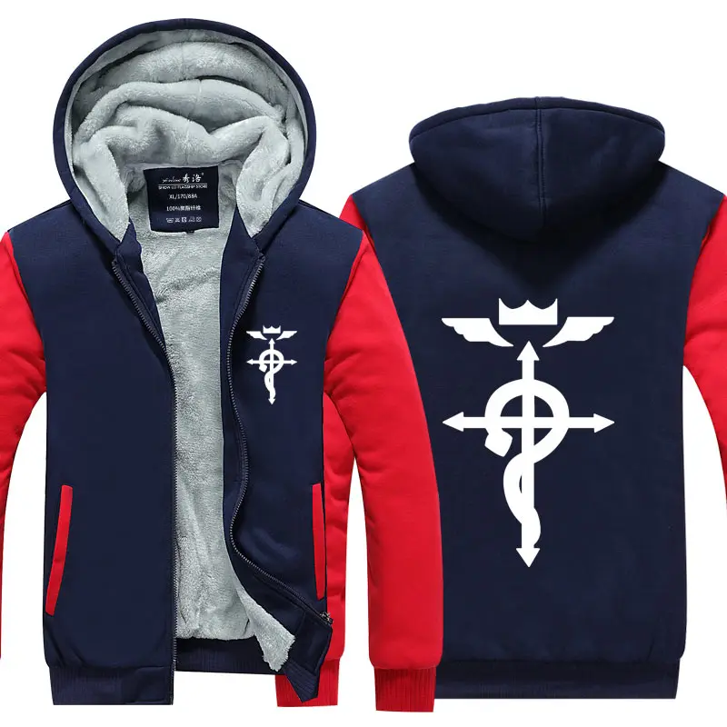 Fans Wear Unisex Winter Fullmetal Alchemist Printed Hoodie with Pocket Casual Coat Movie Cosplay Costume Fans Wear Unisex Winter Fullmetal Alchemist Printed Hoodie with Pocket Casual Coat Movie Cosplay Costume