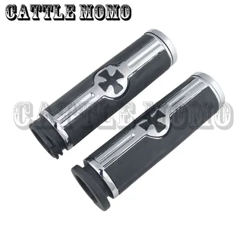 

Motorcycle 1" 25mm Rubber Cross Hand Grips Handle Bar Handlebar For Harley XL883 XL1200 Dyna FLD Softail Fatboy Chopper Cruiser
