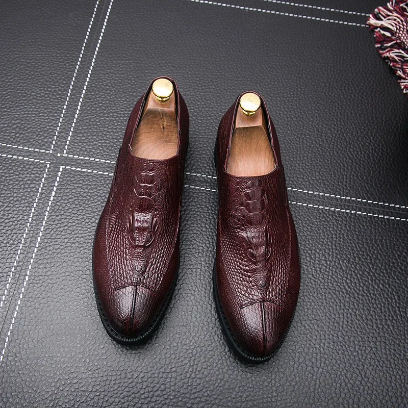 designer snake skin leather men shoes italian luxury brand fish platform party male footwear wedding dress oxford shoes for men (7)