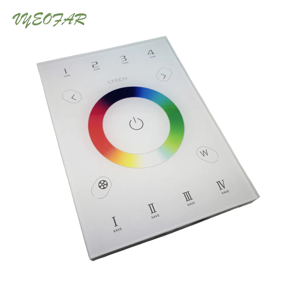  New UX8 LED RGBW Controller RF2.4G and DMX512 4 zone Multi Function 146mm Wall Glass Touch Panel RG - 32798502493