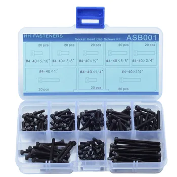 

#4-40 UNC 12.9 Grade Alloy Steel Hex Socket Head Cap Screws Assortment Set,160-piece